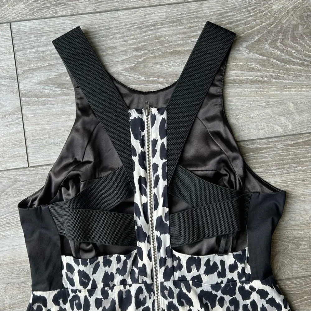 French Connection Leopard Print Racerback Cocktail Dress - Picture 10 of 13